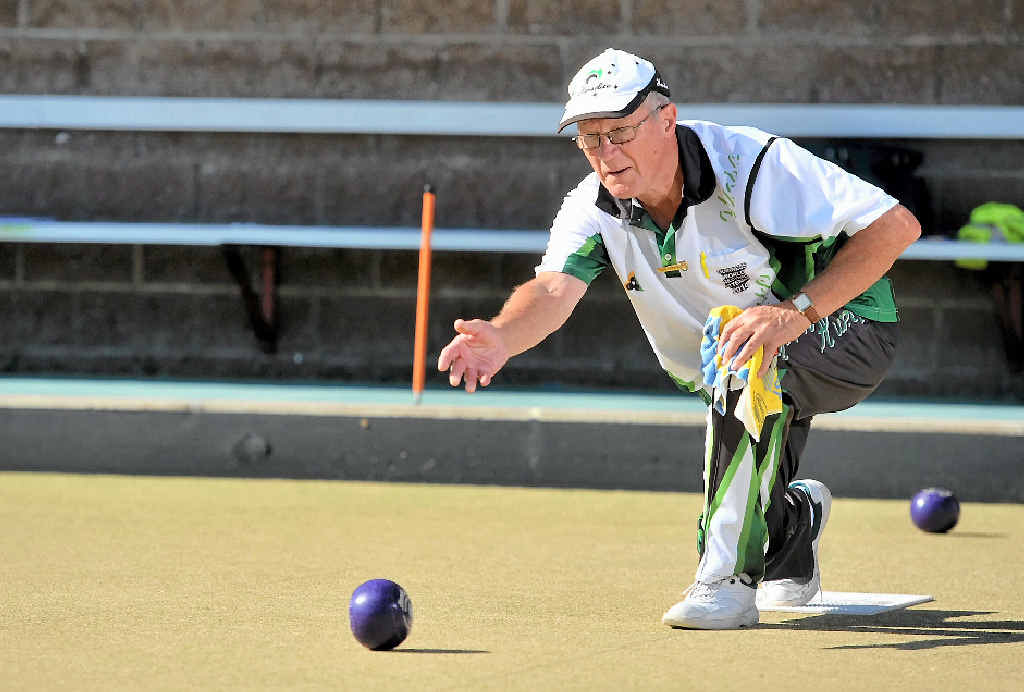 TIGHT SCHEDULE: Victorian man Frank Peniguel is trying to create a world record for the greatest number of lawn bowls clubs to be played by one person. He played at the Gladstone Bowls Club on Ferris St recently. TIGHT SCHEDULE: Victorian man Frank Peniguel is trying to create a world record for the greatest number of lawn bowls clubs to be played by one person. He played at the Gladstone Bowls Club on Ferris St recently.