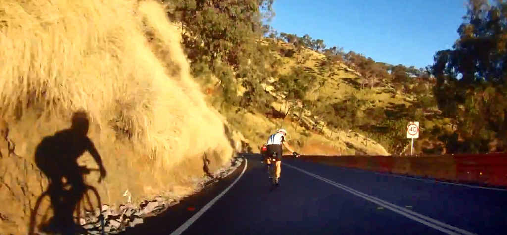 MIXED REACTIONS: Footage showing cyclists descending the Mt Morgan range. The rider with the camera passed several riders and at times crossed double white lines. MIXED REACTIONS: Footage showing cyclists descending the Mt Morgan range. The rider with the camera passed several riders and at times crossed double white lines.