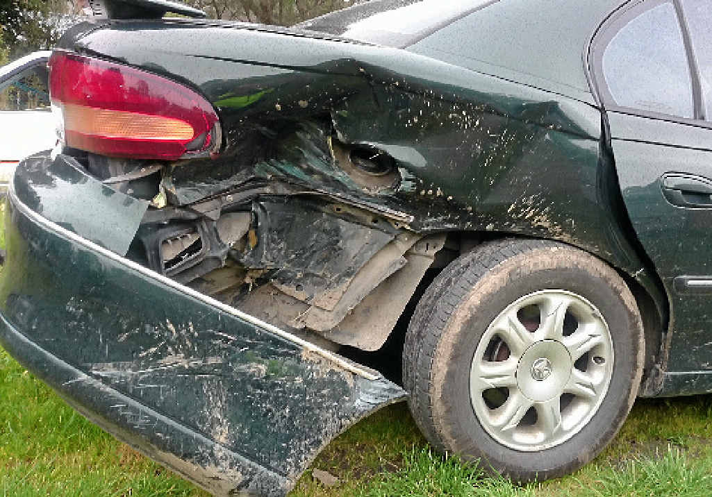 DANGEROUS SITUATION: Kermie’s teenage son totalled his car. DANGEROUS SITUATION: Kermie’s teenage son totalled his car.
