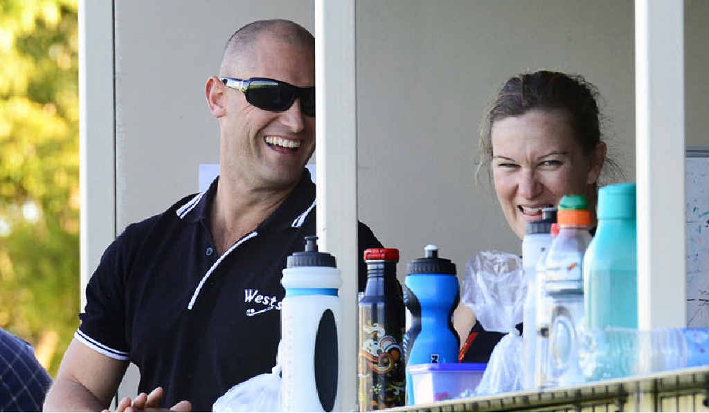 HAPPIER TIMES: Wests A-grade coach Steve Rogers and his wife Dynelle before she suffered a nasty injury. HAPPIER TIMES: Wests A-grade coach Steve Rogers and his wife Dynelle before she suffered a nasty injury.