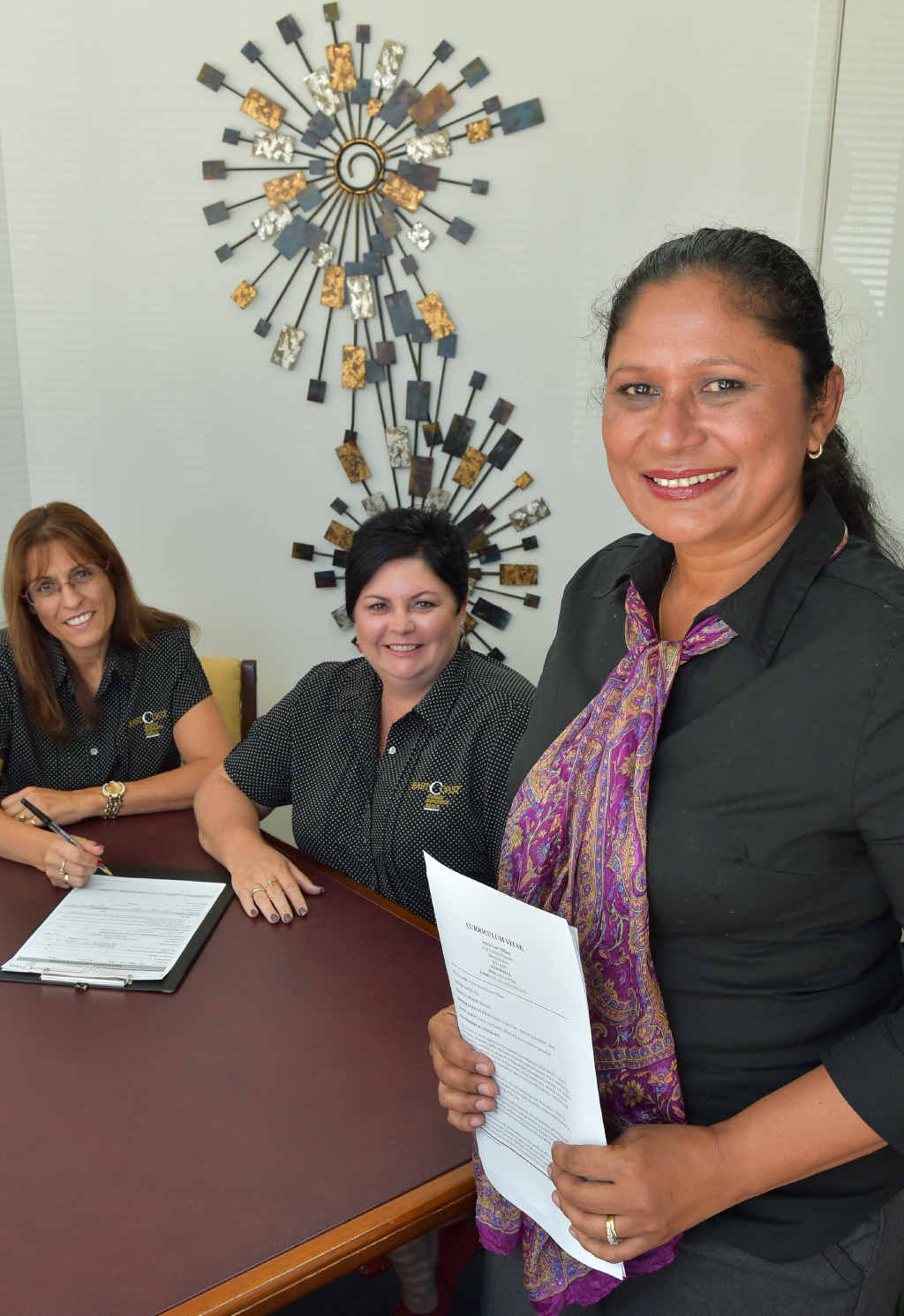 READY TO WORK: Jobseeker Sylvia Tiffany, with Rose Rixon (left) and Michalle Faulkner from East Coast HR. READY TO WORK: Jobseeker Sylvia Tiffany, with Rose Rixon (left) and Michalle Faulkner from East Coast HR.