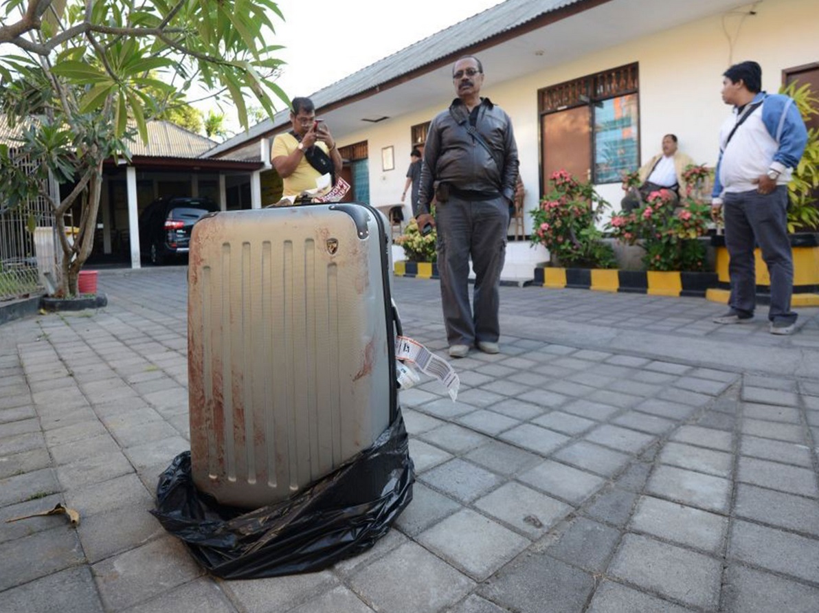 The suitcase in Bali where the body of a woman was found inside The suitcase in Bali where the body of a woman was found inside