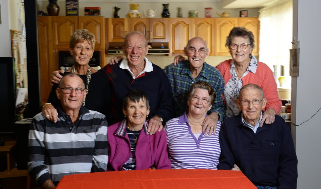 FAMILY MATTERS: Pictured are (left to right, front and back) Graham and Sue Laird, Margaret and John Blundell, Dorothy and George Sawyers and Ronald and Valerie Laird. FAMILY MATTERS: Pictured are (left to right, front and back) Graham and Sue Laird, Margaret and John Blundell, Dorothy and George Sawyers and Ronald and Valerie Laird.
