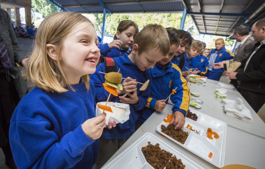 Chloe Russell, 8 of Grafton Public School likes some of the fruit on her breakfast skewer she's trying at a Coles Healthy Start initiative launch at the school. Photo Adam Hourigan / The Daily Examiner Chloe Russell, 8 of Grafton Public School likes some of the fruit on her breakfast skewer she's trying at a Coles Healthy Start initiative launch at the school. Photo Adam Hourigan / The Daily Examiner