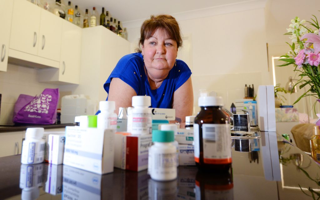 Anita Johnston received a lung transplant about four years ago but she is unlikely to survive into 2015 despite the plethora of drugs she needs to take. She is hoping to find the sister of the donor who she only knows as Gypsy. Photo: Chris Ison / The Morning Bulletin Anita Johnston received a lung transplant about four years ago but she is unlikely to survive into 2015 despite the plethora of drugs she needs to take. She is hoping to find the sister of the donor who she only knows as Gypsy. Photo: Chris Ison / The Morning Bulletin