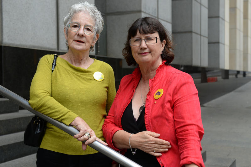 Care Leavers Australia Network (CLAN) founders Joanna Penglase (left) and Leonie Sheedy (right) outside the Royal Commission into Institutional Responses to Child Sexual Abuse in Sydney, Friday, Feb 28, 2014. Care Leavers Australia Network (CLAN) founders Joanna Penglase (left) and Leonie Sheedy (right) outside the Royal Commission into Institutional Responses to Child Sexual Abuse in Sydney, Friday, Feb 28, 2014.