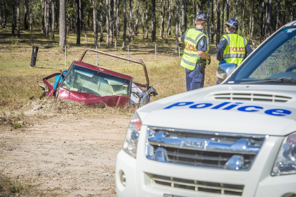 Fatal car accident on Round Hill Road, Agnes Water. Fatal car accident on Round Hill Road, Agnes Water.