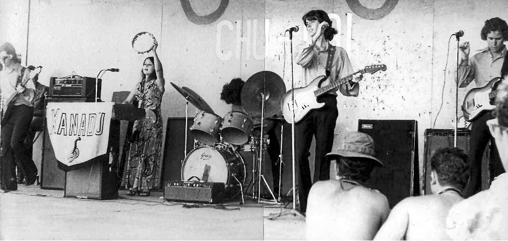 HOMEGROWN SUPERSTARS: This photograph of Xanadu was taken at a huge outdoor show for July 4 celebrations in 1971 in Chu Lai for US troops. The band is (from left) Barrie Morrison, Claire Morrison, Don Morrison, Chris Button and Wayne Anderson. HOMEGROWN SUPERSTARS: This photograph of Xanadu was taken at a huge outdoor show for July 4 celebrations in 1971 in Chu Lai for US troops. The band is (from left) Barrie Morrison, Claire Morrison, Don Morrison, Chris Button and Wayne Anderson.