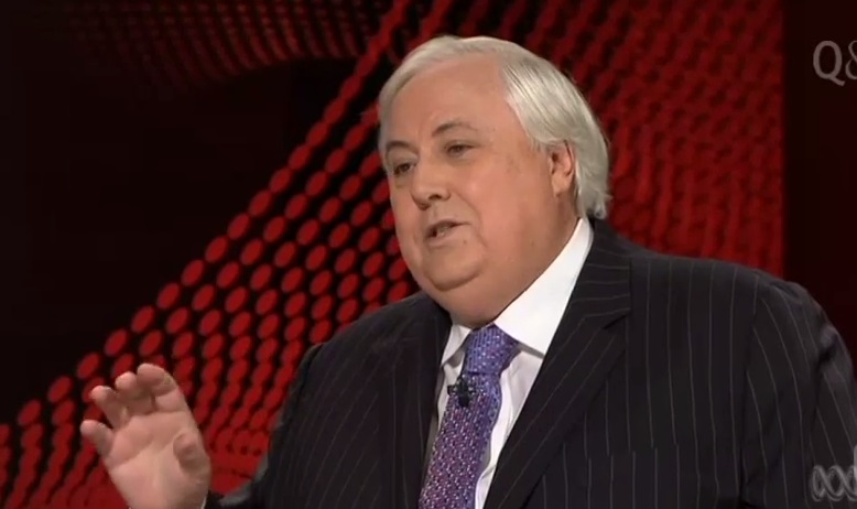 Clive Palmer in the spotlight. Clive Palmer in the spotlight.