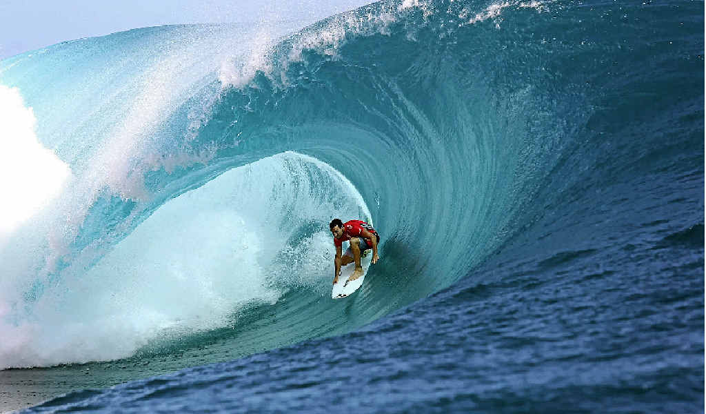WAVE DANGER: Joel Parkinson, from Tweed Heads, cuts through a barrel during the Billabong Pro Tahiti competition in Teahupo’o this week. WAVE DANGER: Joel Parkinson, from Tweed Heads, cuts through a barrel during the Billabong Pro Tahiti competition in Teahupo’o this week.