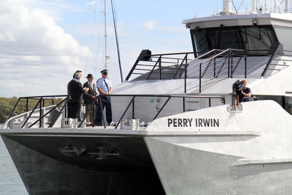 NEW VESSEL: The newly commissioned police boat, named after Bundaberg man George Irwin's son, Perry, who died in the line of duty in 2003. Photo: contributed NEW VESSEL: The newly commissioned police boat, named after Bundaberg man George Irwin's son, Perry, who died in the line of duty in 2003. Photo: contributed