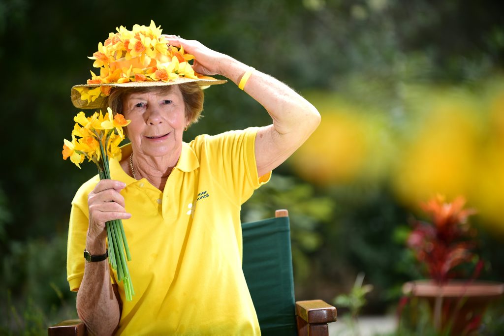 Image for sale: Marika Langley from Coolum Beach prepares for Cancer Council's Daffodil Day when Sunshine Coast locals will turn out in yellow. Photo: Iain Curry / Sunshine Coast Daily