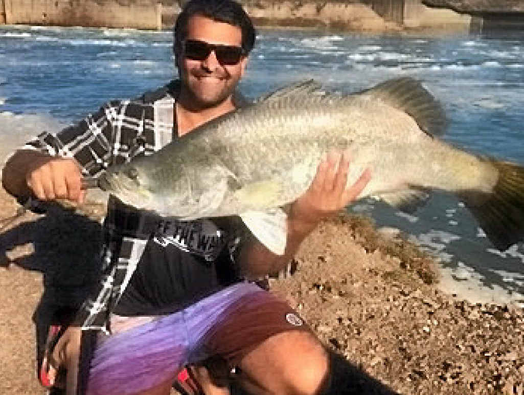 Yas “Hilux” Hishneh caught a whopping 91cm barra on Monday at about 2.30pm from the hot water outlet in Gladstone. Yas “Hilux” Hishneh caught a whopping 91cm barra on Monday at about 2.30pm from the hot water outlet in Gladstone.