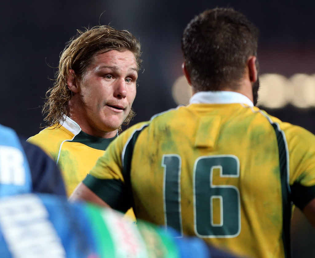 SHOCKER: Australia’s Michael Hooper seems to be feeling the pain at Eden Park last night. SHOCKER: Australia’s Michael Hooper seems to be feeling the pain at Eden Park last night.
