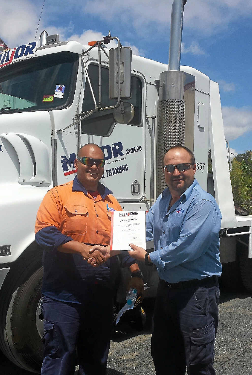 GOOD OUTCOME: James Schuster passing his HR test with John Owen. GOOD OUTCOME: James Schuster passing his HR test with John Owen.
