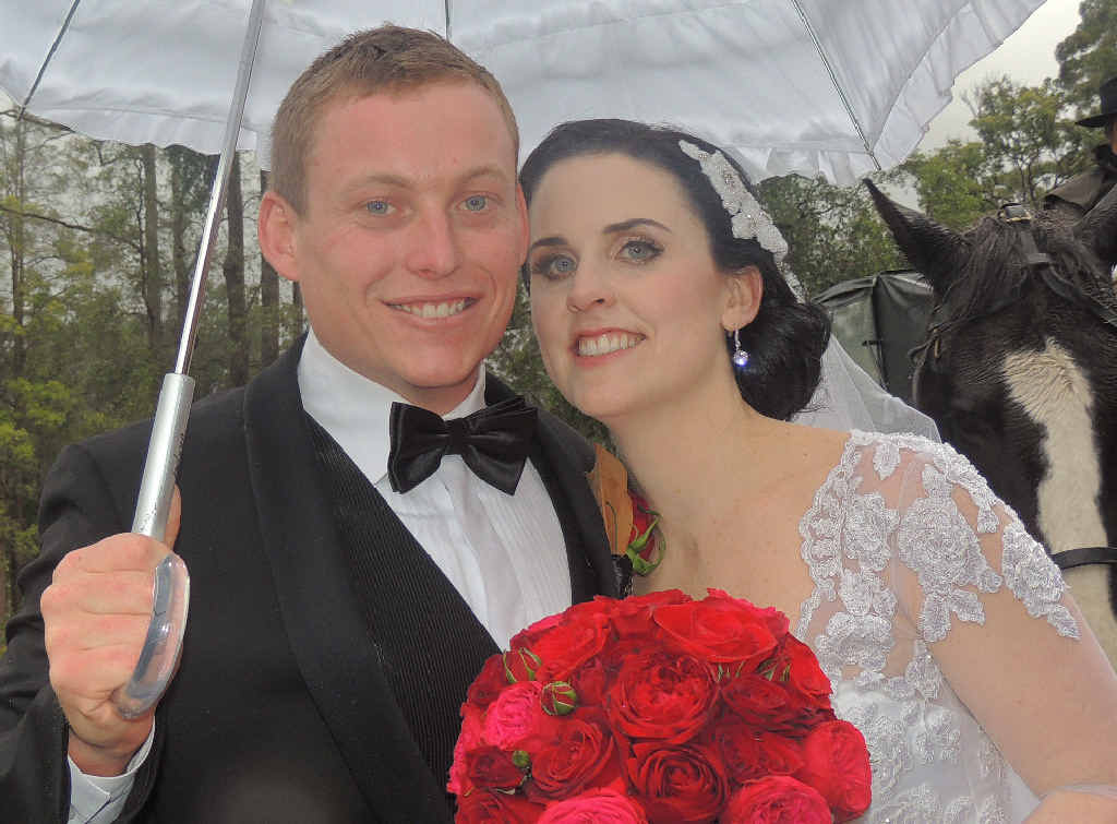 HAPPY DAY: Bradley Morcombe and Anna Martin on their wedding day. HAPPY DAY: Bradley Morcombe and Anna Martin on their wedding day.