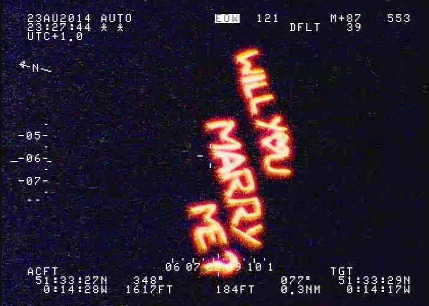 The owner of a mysterious anonymous Twitter account has posted a number of images from what appears to be the site of the romantic proposal caught by a police helicopter The owner of a mysterious anonymous Twitter account has posted a number of images from what appears to be the site of the romantic proposal caught by a police helicopter