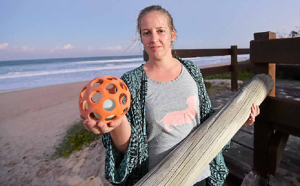 PAL MISSED: Brenna Craven has lost her dachshund, Alfie (inset). He loved going to the beach at Kawana and playing with his ball. PAL MISSED: Brenna Craven has lost her dachshund, Alfie (inset). He loved going to the beach at Kawana and playing with his ball.
