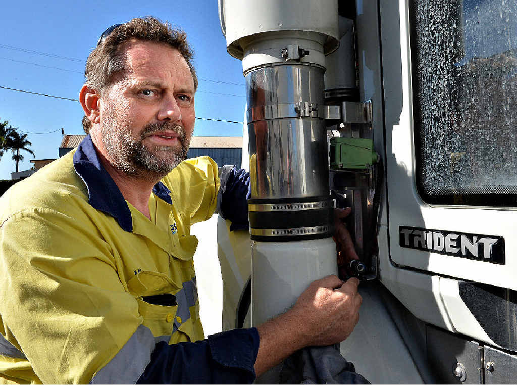 Zarb Road Transport safety facilitator Mark Lalor checks one of the company’s truck-mounted video cameras. Zarb Road Transport safety facilitator Mark Lalor checks one of the company’s truck-mounted video cameras.