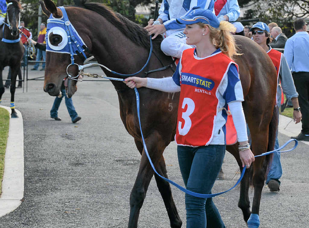 WINNER: Craiglea trainer Krystle Johnston (walking) has won the QTIS two-year-old trainers’ premiership. WINNER: Craiglea trainer Krystle Johnston (walking) has won the QTIS two-year-old trainers’ premiership.