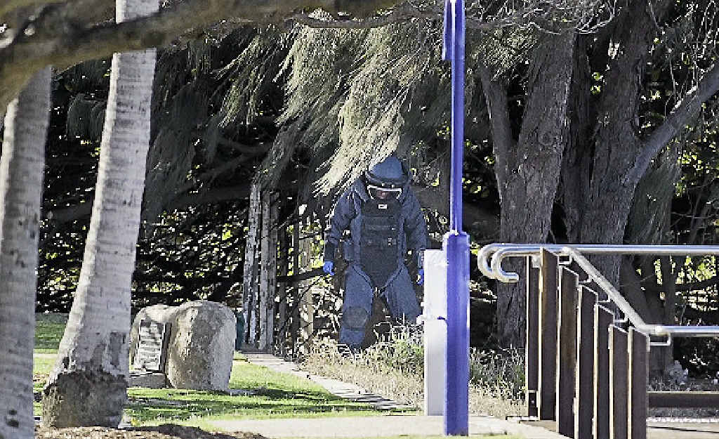 DESTROYED: A suspicious device was detonated by Gladstone Police at Barney Point on Thursday. DESTROYED: A suspicious device was detonated by Gladstone Police at Barney Point on Thursday.