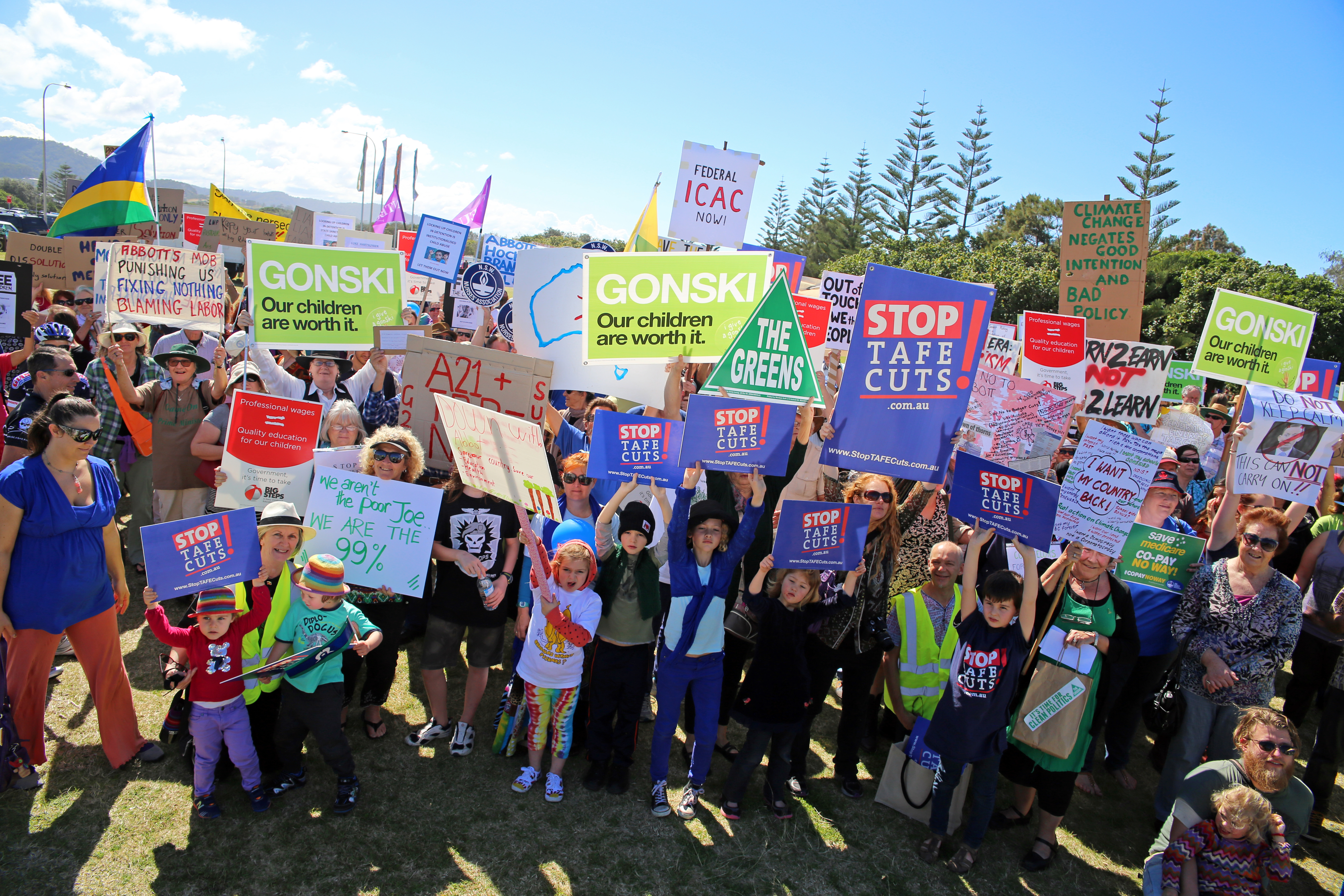 A crowd estimated at 300 attended the Coffs Harbour March Australia rally on Sunday. A crowd estimated at 300 attended the Coffs Harbour March Australia rally on Sunday.