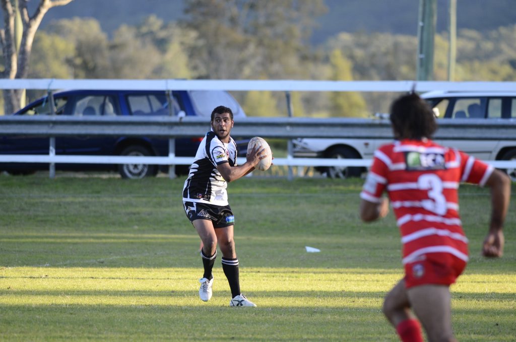 Lower Clarence Magpie Grant Brown during their Northern Rivers Regional Rugby League (NRRRL) match against Byron Bay Red Devils. Lower Clarence Magpie Grant Brown during their Northern Rivers Regional Rugby League (NRRRL) match against Byron Bay Red Devils.