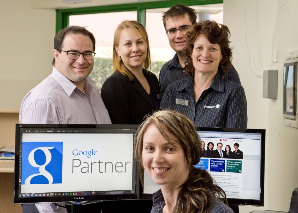 1300WEBPRO has become a Google Partner. Pictured are (back from left) ( James Deck, Nury Barros, Tristan Lostroh, Lisa Wolff and (front) Tamar Smart. 1300WEBPRO has become a Google Partner. Pictured are (back from left) ( James Deck, Nury Barros, Tristan Lostroh, Lisa Wolff and (front) Tamar Smart.