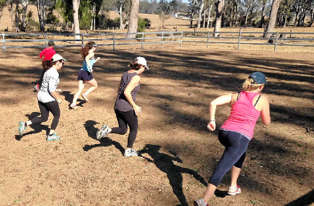 WORKING HARD: Training for the Casino Fun Run is underway for the Bodyworx Fitness team. WORKING HARD: Training for the Casino Fun Run is underway for the Bodyworx Fitness team.