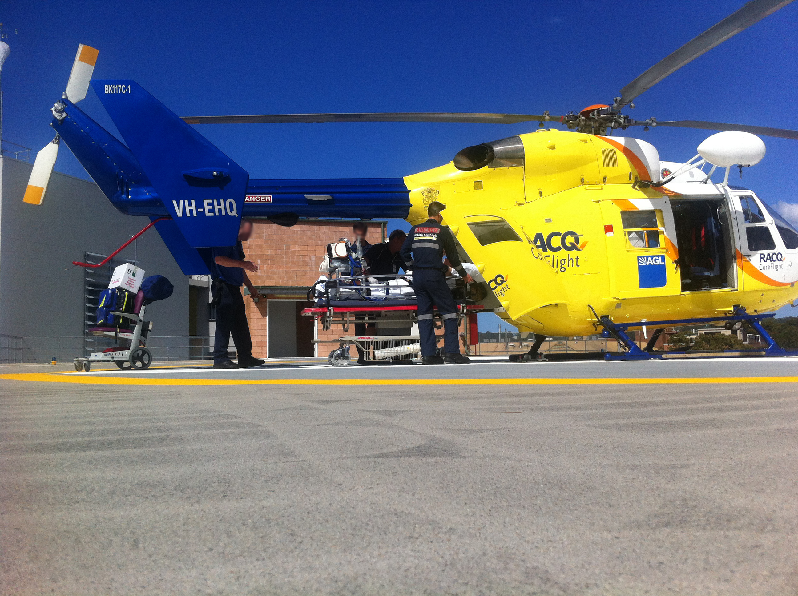 RACQ CareFlight Sunshine Coast airlifts elderly man from Hivesville, near Gympie, to Nambour Hospital following his falling from a horse RACQ CareFlight Sunshine Coast airlifts elderly man from Hivesville, near Gympie, to Nambour Hospital following his falling from a horse