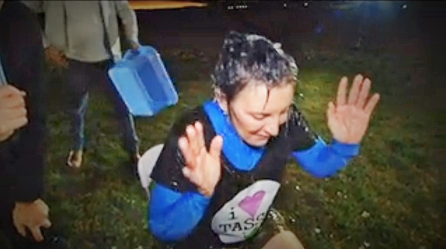 PUP Senator Jacqui Lambie takes on the Ice Bucket Challenge on Channel 10's The Project after leader Clive Palmer stormed off set PUP Senator Jacqui Lambie takes on the Ice Bucket Challenge on Channel 10's The Project after leader Clive Palmer stormed off set