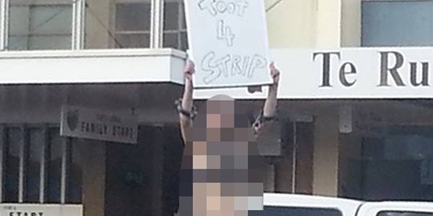 A St Cuthbert's School student on the street in her underwear. Photo / Supplied A St Cuthbert's School student on the street in her underwear. Photo / Supplied