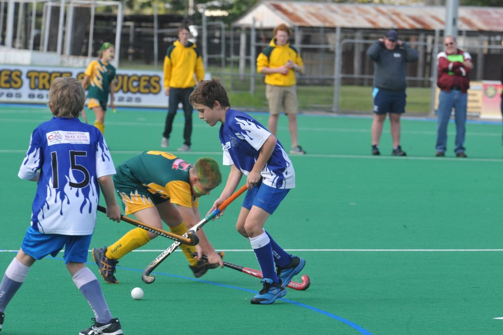 Sailors Scuttlers' Tyler McGarvie scores the Grafton Hockey Association under-11s grand final against Bears Big River Pizza at Grafton Hockey Complex on September 6. Photo Matthew McInerney / Daily Examiner Sailors Scuttlers' Tyler McGarvie scores the Grafton Hockey Association under-11s grand final against Bears Big River Pizza at Grafton Hockey Complex on September 6. Photo Matthew McInerney / Daily Examiner