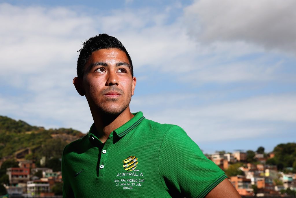VITORIA, BRAZIL - JUNE 03: Massimo Luongo of the Socceroos poses following an Australian Socceroos press conference discussing the 23-man squad for the FIFA 2014 World Cup Brazil at Arena Unimed Sicoob on June 3, 2014 in Vitoria, Brazil. (Photo by Cameron Spencer/Getty Images) VITORIA, BRAZIL - JUNE 03: Massimo Luongo of the Socceroos poses following an Australian Socceroos press conference discussing the 23-man squad for the FIFA 2014 World Cup Brazil at Arena Unimed Sicoob on June 3, 2014 in Vitoria, Brazil. (Photo by Cameron Spencer/Getty Images)