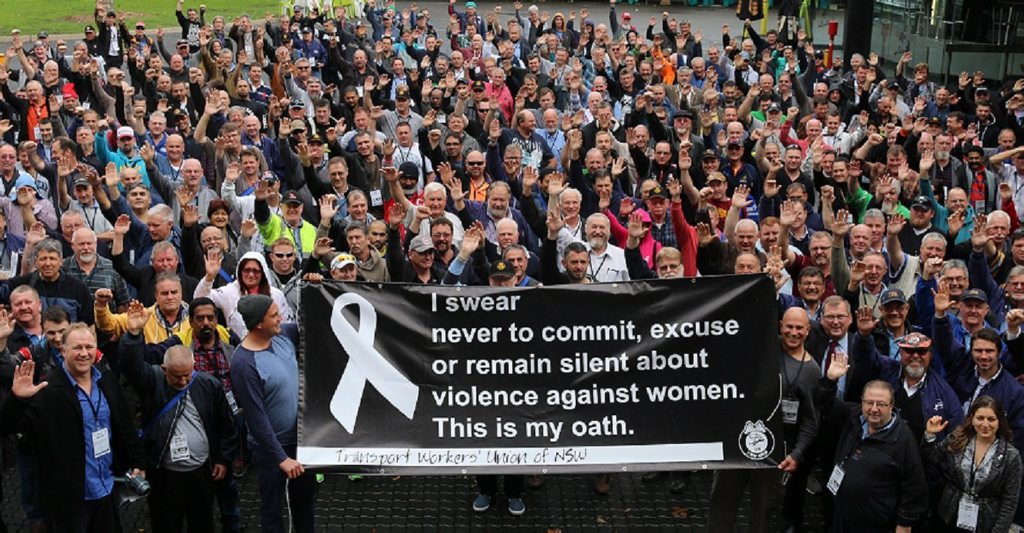 The TWU NSW pledge for White Ribbon Day. Photo Contributed The TWU NSW pledge for White Ribbon Day. Photo Contributed