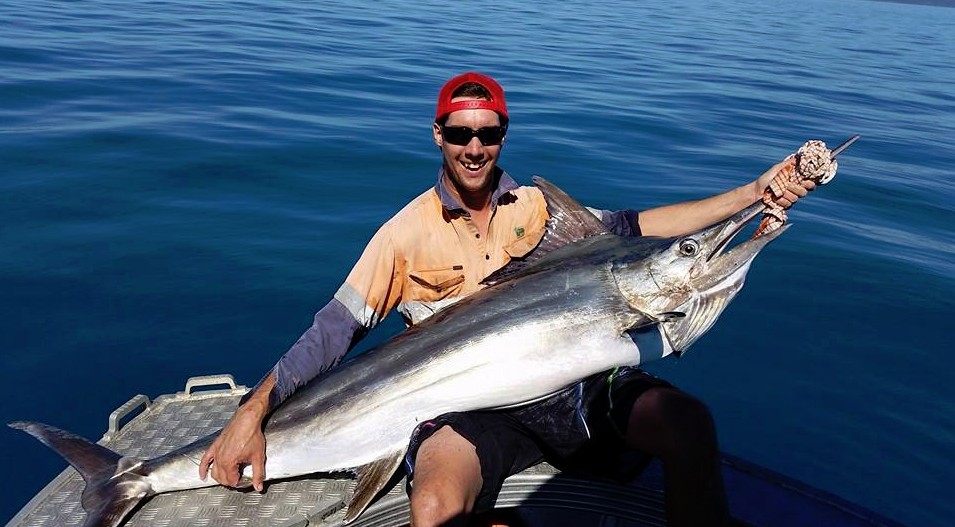 Nicholas Watson caught this marlin on a handline. Nicholas Watson caught this marlin on a handline.
