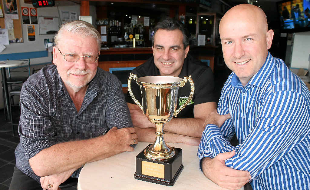 HISTORIC OCCASION: The Centenary of the Ballina Cup will be marked at this year’s race day on Friday. Pictured are major sponsors John Hobson, who is the publican of the Slipway Hotel, pub manager Kel Campbell and general manager of the Ballina Jockey Club, Matthew Bertram. HISTORIC OCCASION: The Centenary of the Ballina Cup will be marked at this year’s race day on Friday. Pictured are major sponsors John Hobson, who is the publican of the Slipway Hotel, pub manager Kel Campbell and general manager of the Ballina Jockey Club, Matthew Bertram.