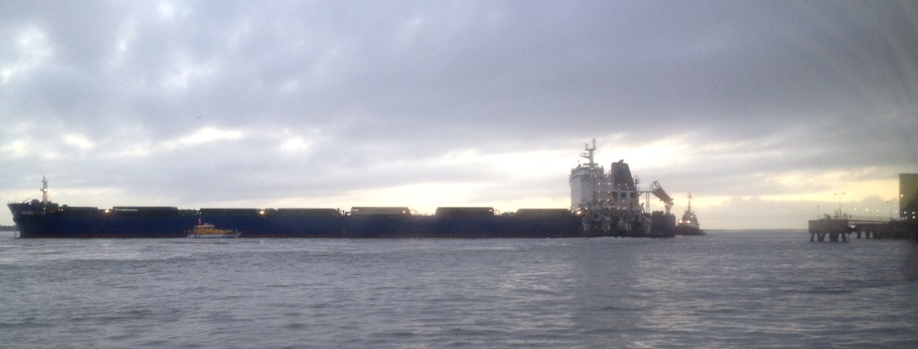 A ship has broken its moorings in Gladstone harbour this morning. A ship has broken its moorings in Gladstone harbour this morning.