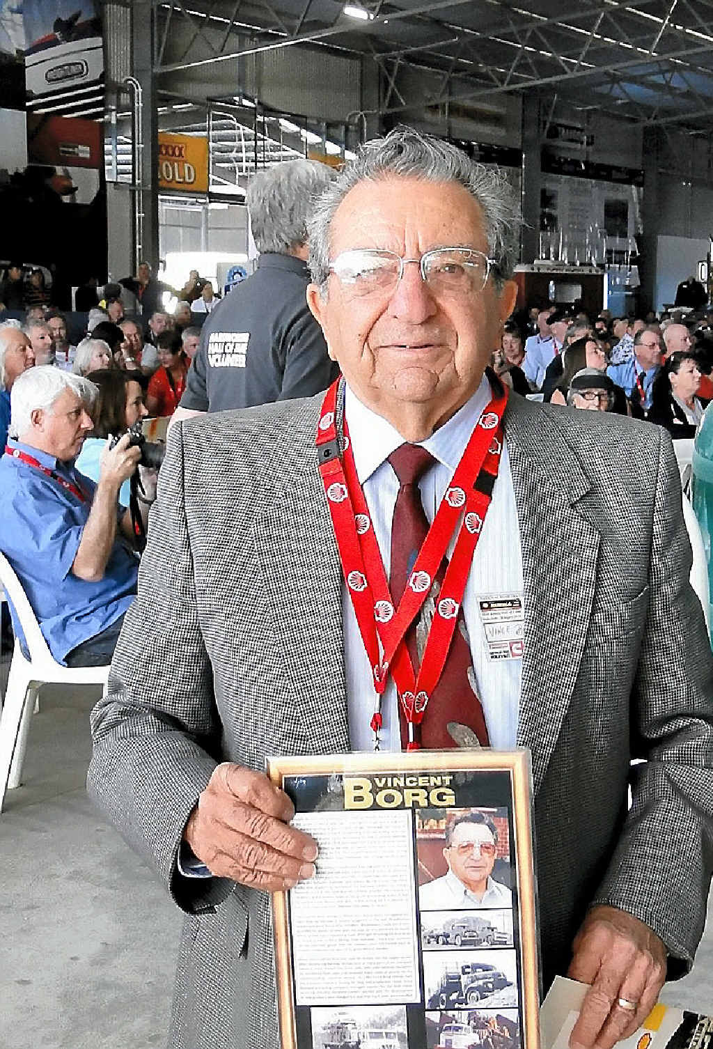STANDING PROUDLY: Vince Borg at the National Road Transport Hall of Fame Reunion 2014. STANDING PROUDLY: Vince Borg at the National Road Transport Hall of Fame Reunion 2014.