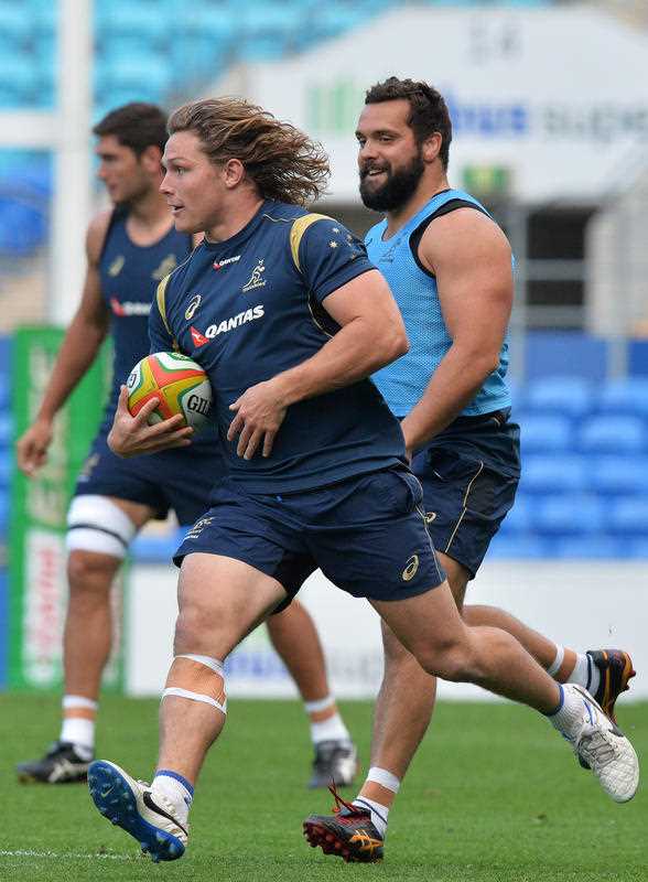 Australian Wallabies captain Michael Hooper runs during a training session at Robina Stadium on the Gold Coast, Friday, Sept. 12, 2014. The Wallabies play the Argentina Pumas in a Rugby Championship Test Saturday night. Australian Wallabies captain Michael Hooper runs during a training session at Robina Stadium on the Gold Coast, Friday, Sept. 12, 2014. The Wallabies play the Argentina Pumas in a Rugby Championship Test Saturday night.