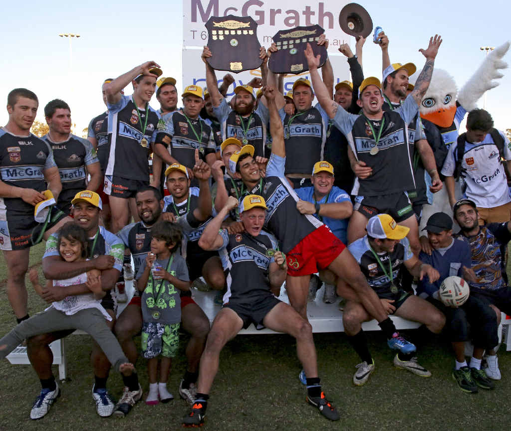 CHAMPIONS: Ballina Seagulls celebrate after winner the A grade grand final for the second year in a row. CHAMPIONS: Ballina Seagulls celebrate after winner the A grade grand final for the second year in a row.