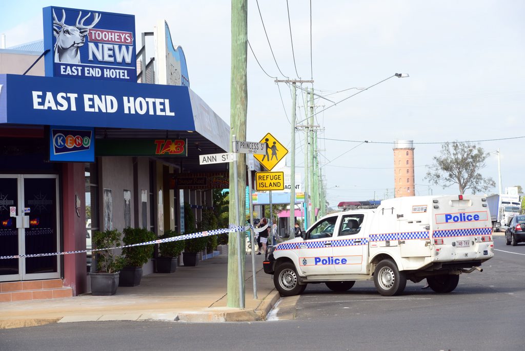ARMED ROBBERY: Police investigate an armed robbery at the East End Hotel which occured in the early hours of Friday morning, 12 September 2014. Photo: Max Fleet / NewsMail ARMED ROBBERY: Police investigate an armed robbery at the East End Hotel which occured in the early hours of Friday morning, 12 September 2014. Photo: Max Fleet / NewsMail