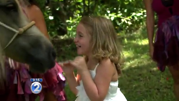 A SIX-year-old girl fighting leukaemia is treated to a mythical day including a 'real life' unicorn A SIX-year-old girl fighting leukaemia is treated to a mythical day including a 'real life' unicorn