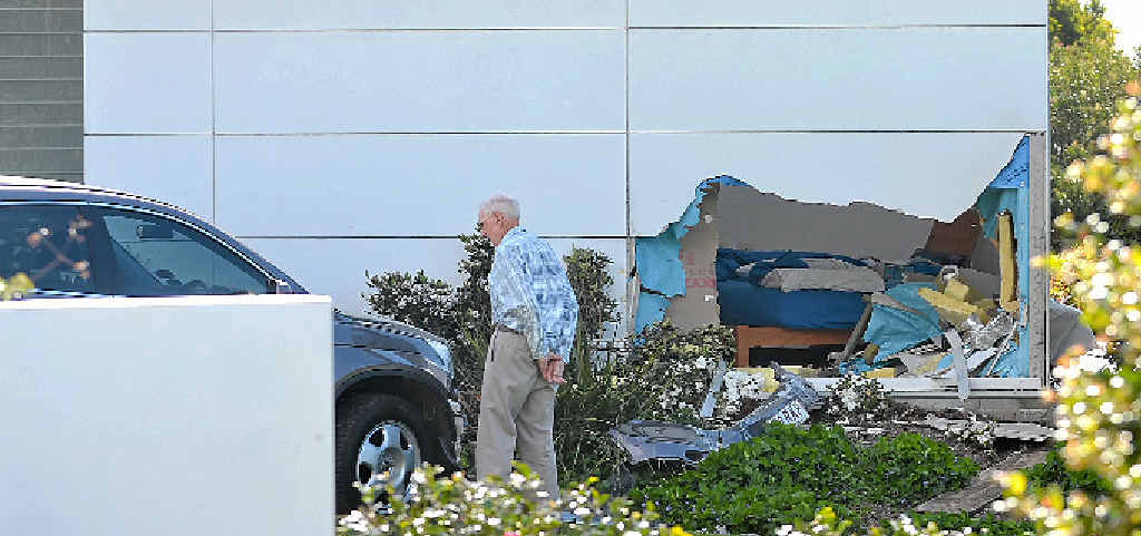 SHAKEN BUT UNHARMED: The scene at Alf’s Rd at Bald Knob, where a car crashed into a house. SHAKEN BUT UNHARMED: The scene at Alf’s Rd at Bald Knob, where a car crashed into a house.