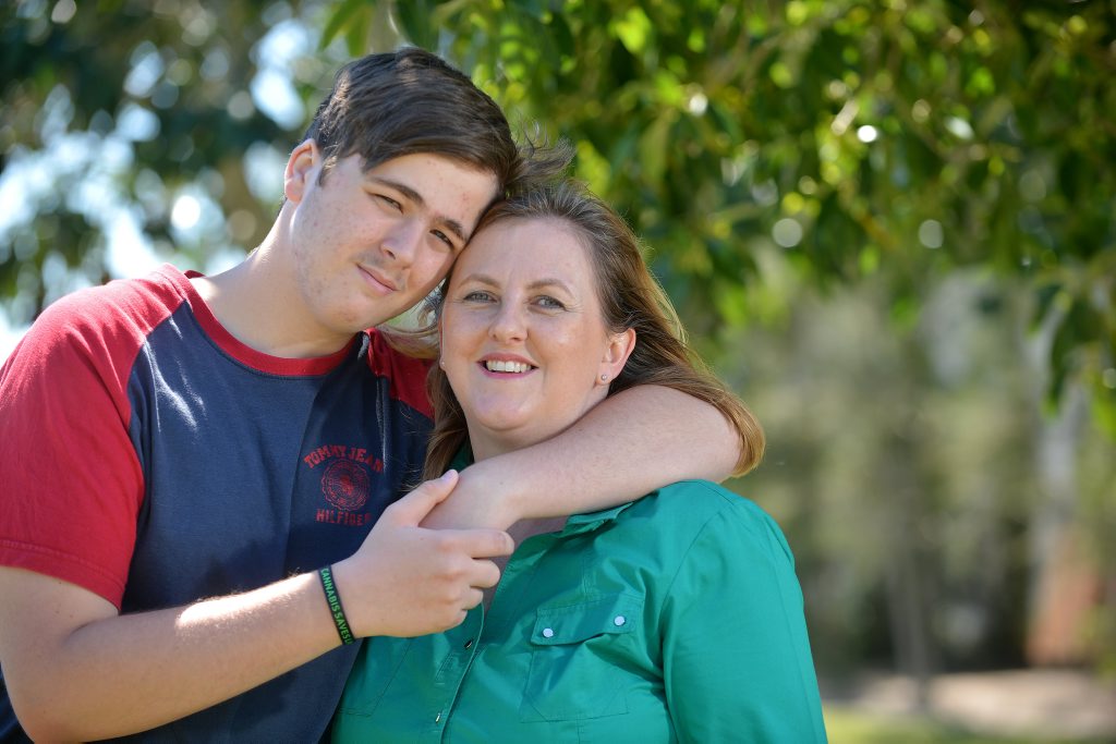 Lindsay and his mum Lanai Carter have to travel to America to treat Lindsay's brain tumour. Photo: Warren Lynam / Sunshine Coast Daily Lindsay and his mum Lanai Carter have to travel to America to treat Lindsay's brain tumour. Photo: Warren Lynam / Sunshine Coast Daily