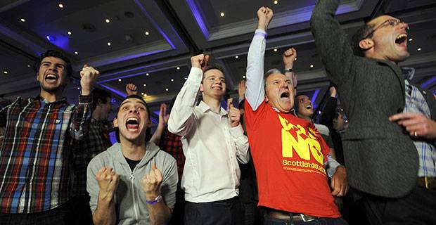 The Better Together party celebrate a reunited kingdom. The Better Together party celebrate a reunited kingdom.