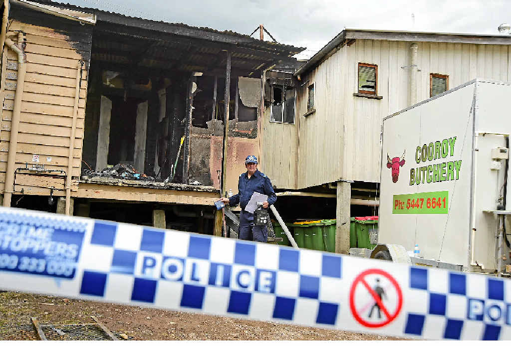 TOUCH AND GO: An early morning fire caused extensive damage to Cooroy Butchery but was stopped from spreading to neighbouring businesses. TOUCH AND GO: An early morning fire caused extensive damage to Cooroy Butchery but was stopped from spreading to neighbouring businesses.