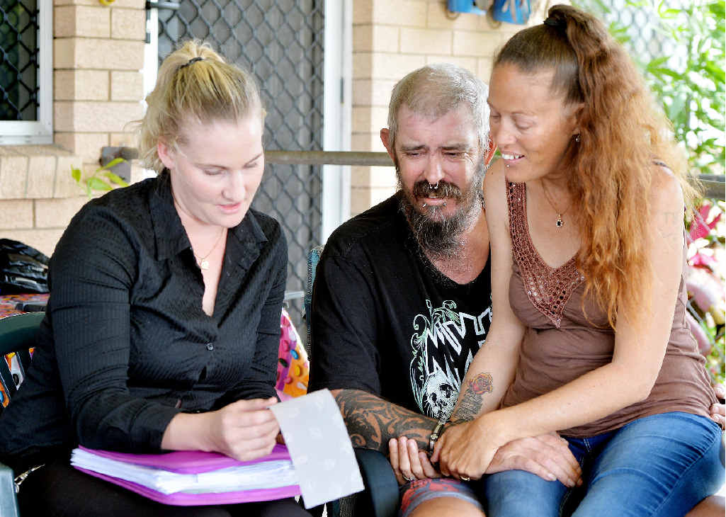 OVERWHELMED: Wedding planner Tegan Johns with Colin Patullo and Tanya Bennett, who Mrs Johns has kindly offered $10,000 to help plan their dream wedding. OVERWHELMED: Wedding planner Tegan Johns with Colin Patullo and Tanya Bennett, who Mrs Johns has kindly offered $10,000 to help plan their dream wedding.