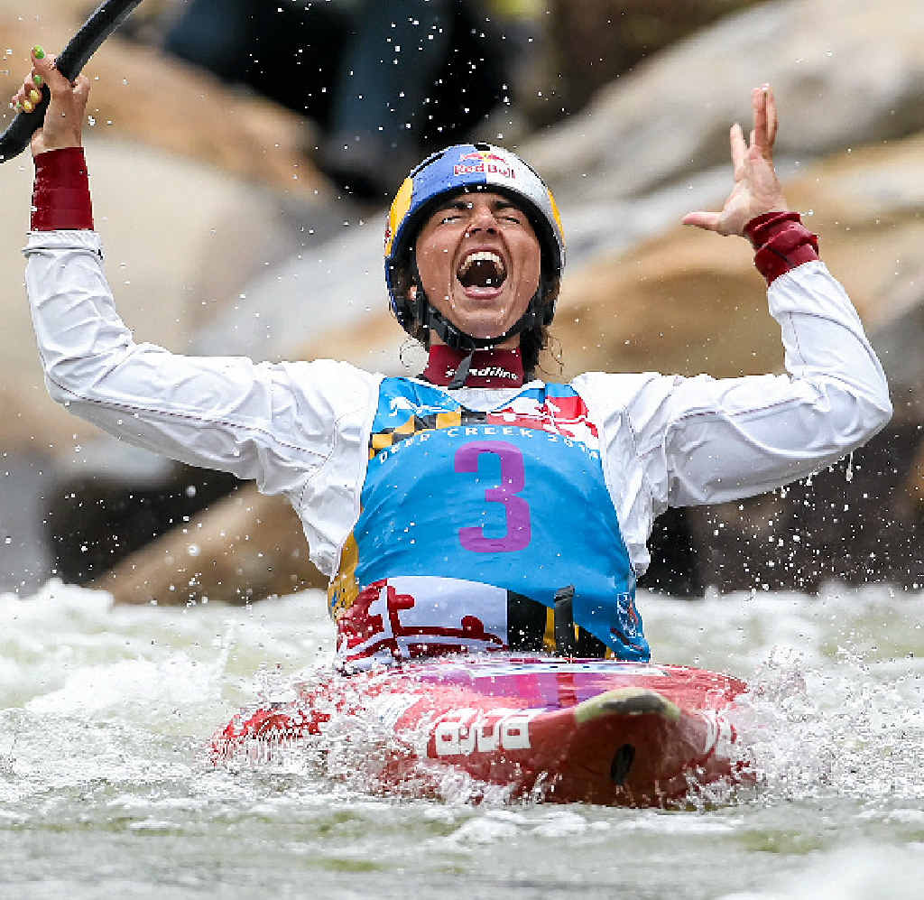 FANTASTIC FOX: Jessica Fox celebrates her record-breaking win in the US. FANTASTIC FOX: Jessica Fox celebrates her record-breaking win in the US.