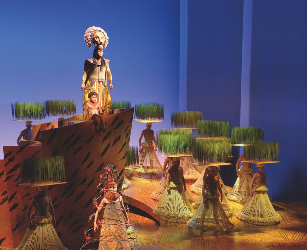 Mufasa and Simba in a scene from the musical The Lion King. Mufasa and Simba in a scene from the musical The Lion King.